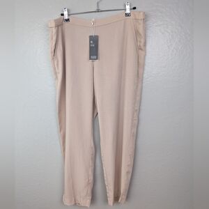 Eileen Fisher Beige Tencel Twill Trousers Petite M